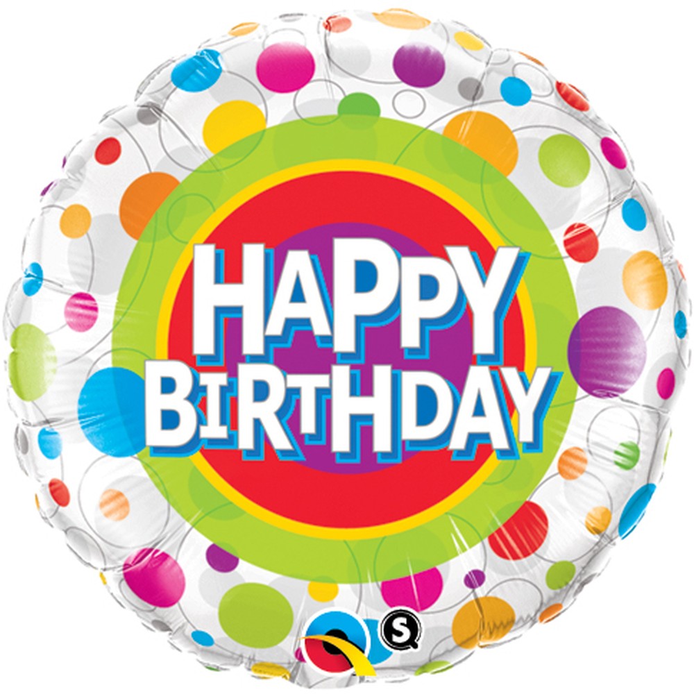 (image for) Happy Birthday Colourful Dots Foil